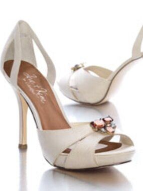 NWOB! | Jen + Kim D'Orsay Peep-Toe Pumps | Silk/Leather | Creme/Cream | Size 8.5